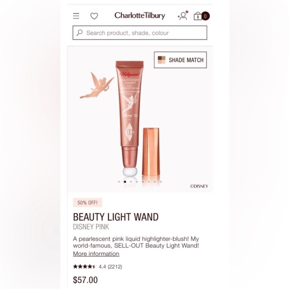Charlotte Tilbury x Disney 100 Hollywood Beauty Light Wand, highlight-blush NIB - Picture 4 of 6